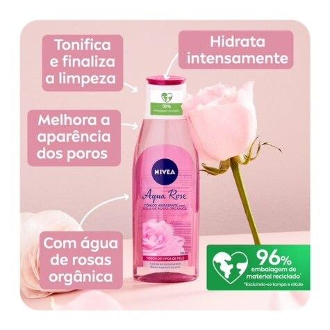 Tônico Hidratante Nivea Aqua Rose Água de Rosas Orgânica 200ml - Imagem 3