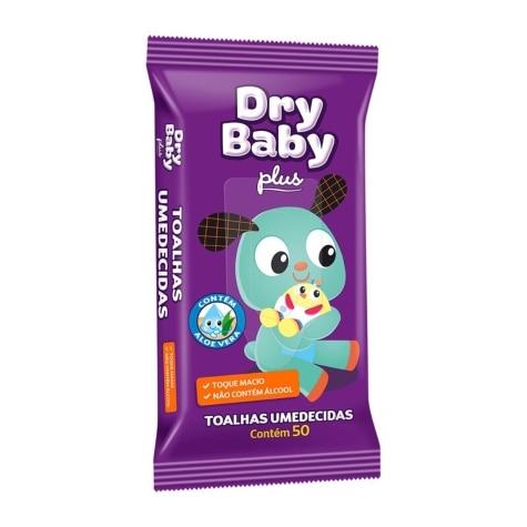 Toalhas Umedecidas Dry Baby Plus Sem Álcool 50 Unidades - Imagem 1