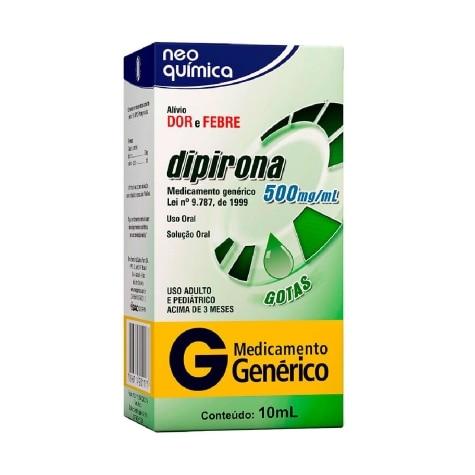 Dipirona Monoidratada 500mg Solução Gotas 10ml Neo Química Genérico - Imagem 1