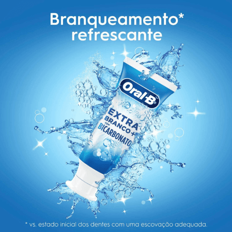 Creme Dental Oral-B Extra Branco + Bicarbonato 70g - Imagem 3