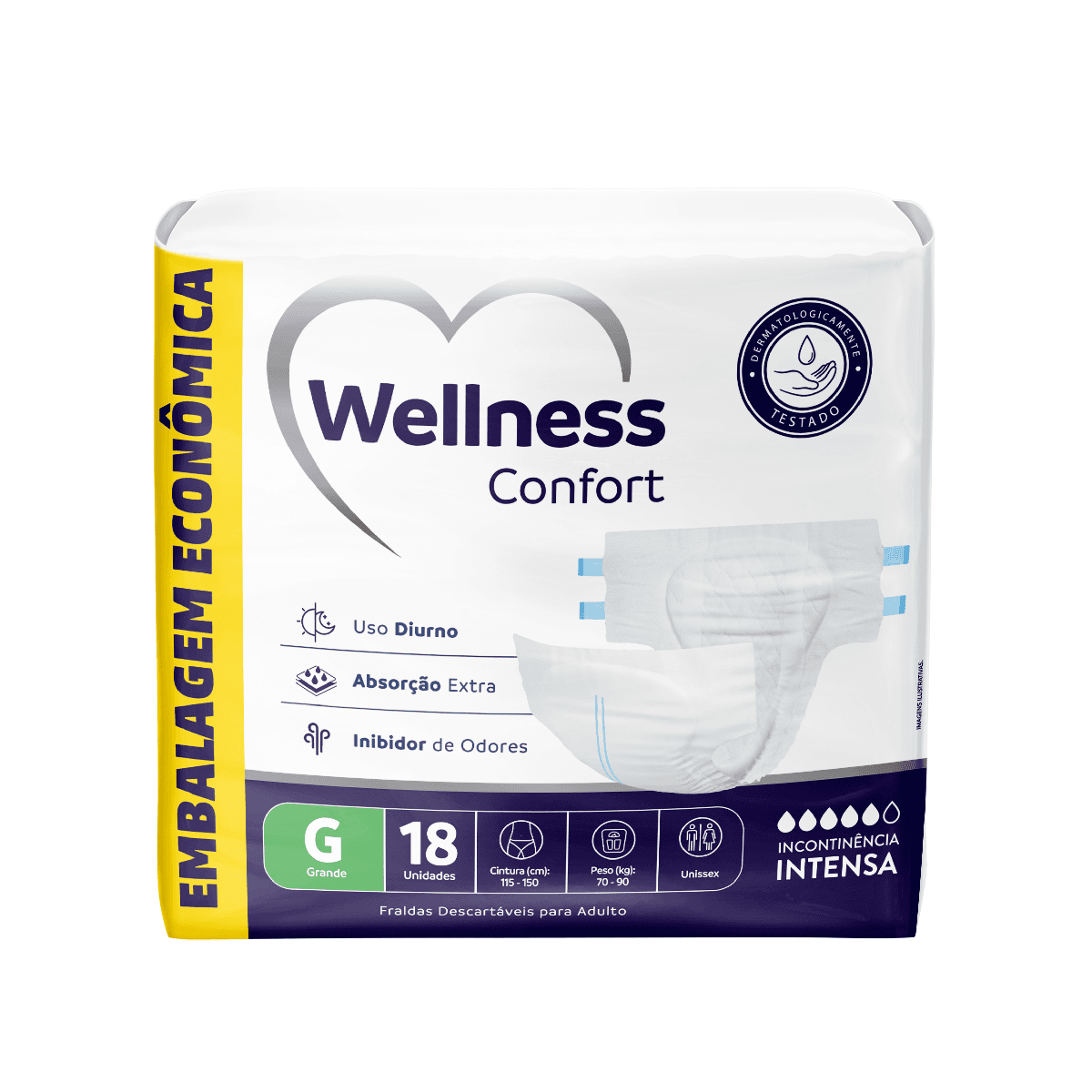 Fralda Geriátrica Wellness Confort Jumbo G 18 Unidades - Imagem 1