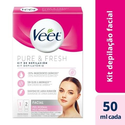Kit Depilatório Facial Creme Veet Pure & Fresh Pele Normal 50ml + Creme Pós-Depilatório 50ml - Imagem 2