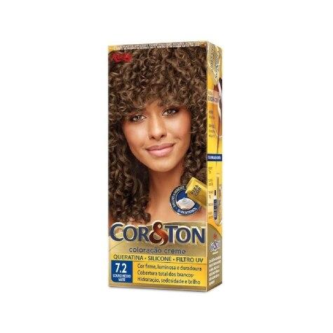 Tintura Cor&ton Niely Coloração Creme 7.2 Louro Médio Matte 135g - Imagem 1