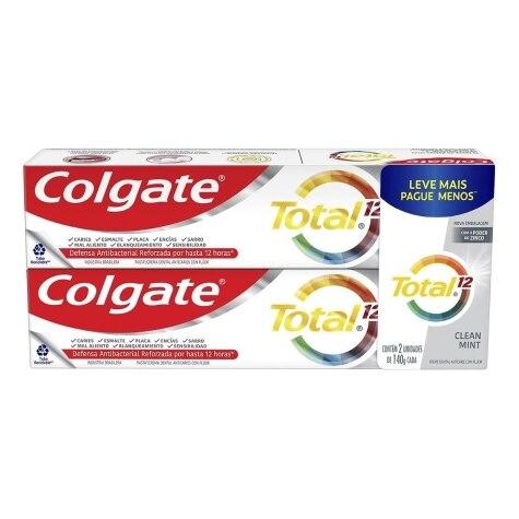 Creme Dental Colgate Total 12 Clean Mint 2 Unidades 140g - Imagem 1