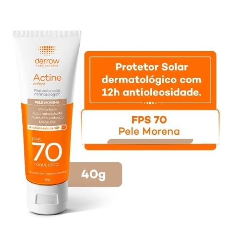 Protetor Solar Facial Actine Colors FPS70 Cor Morena 40g - Imagem 2