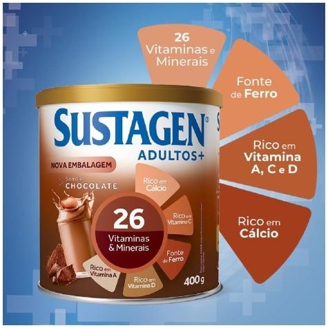 Complemento Alimentar Sustagen Adultos+ Sabor Chocolate 400g - Imagem 9