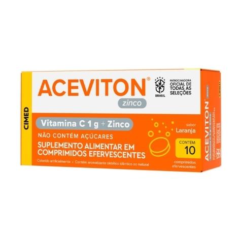 Aceviton Zinco Sabor Laranja 10 Comprimidos Efervescentes - Imagem 1