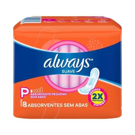 Absorvente Cobertura Suave sem Abas Always P 8 Unidades - Imagem 1
