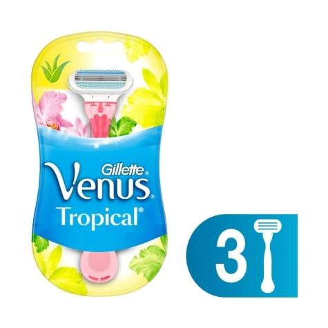 Depilatório Corporal Lâminas Gillette Venus Tropical Preço Especial 3 Unidades - Imagem 1