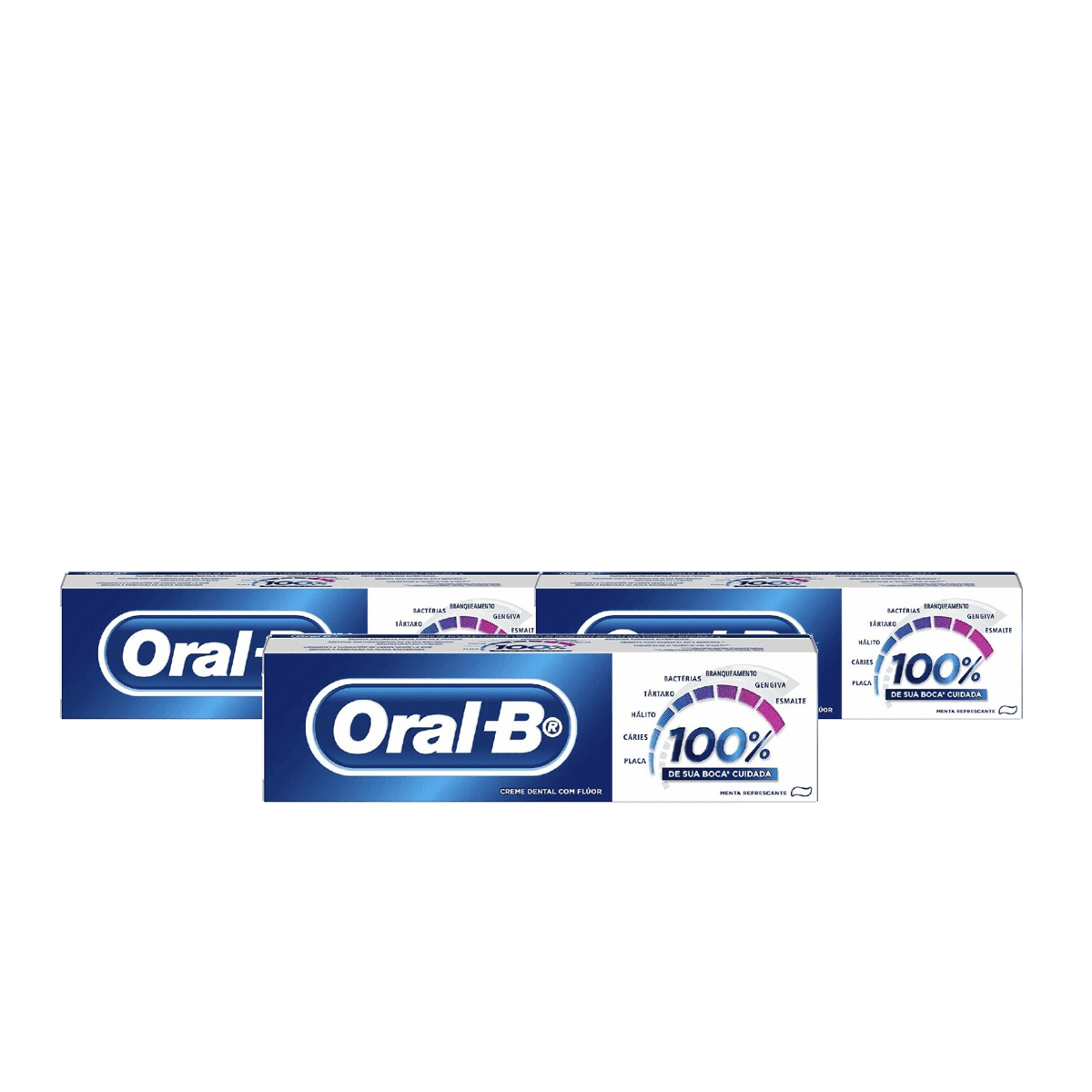 Kit 3 Unidades Creme Dental Oral-B 100% 70g - Imagem 1