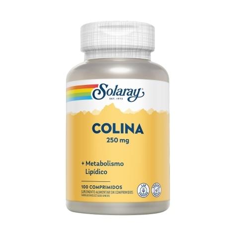 Colina 250mg Vegano Solaray 100 Comprimidos - Imagem 1