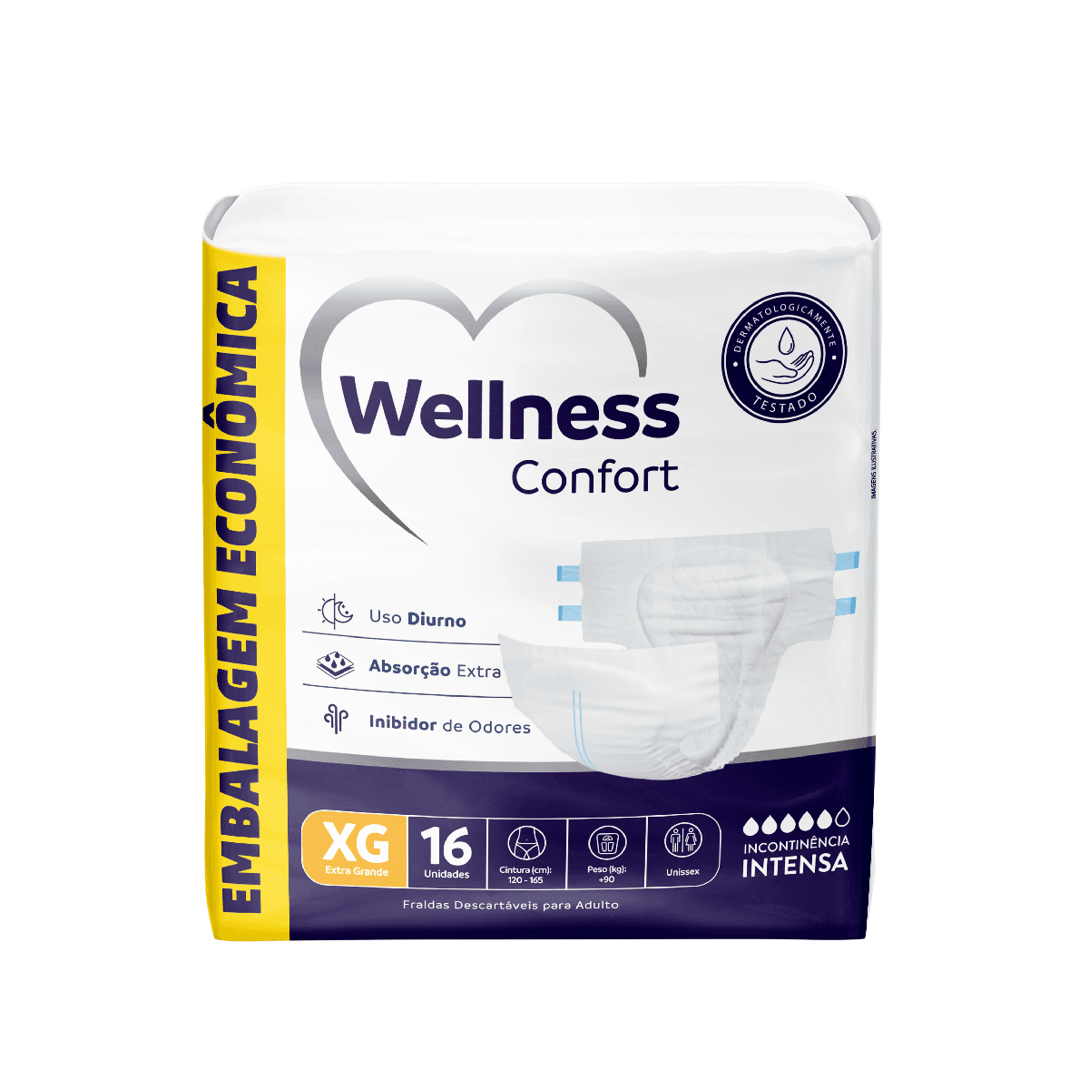 Fralda Geriátrica Wellness Confort Jumbo XG 16 Unidades - Imagem 1