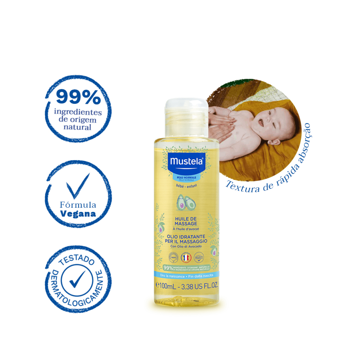 Óleo de Massagem Mustela Bebê 100ml - Imagem 3