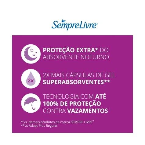 Absorvente Noturno Suave com Abas Sempre Livre 8 Unidades - Imagem 5