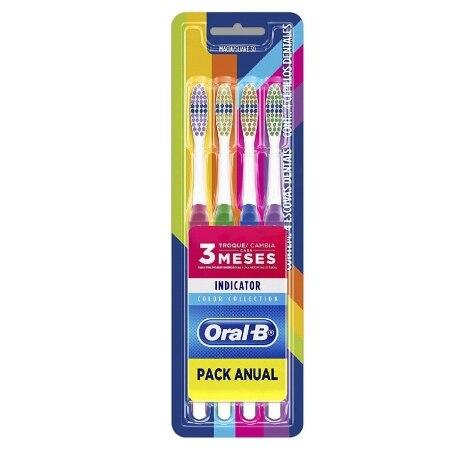 Escova Dental Oral-B Indicator Color Collection 4 Unidades - Imagem 1
