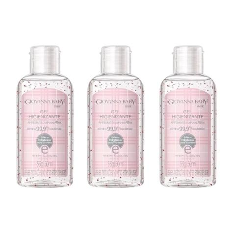 Kit 3 Unidades Álcool em Gel Higienizante Giovanna Baby Classic 60ml - Imagem 1