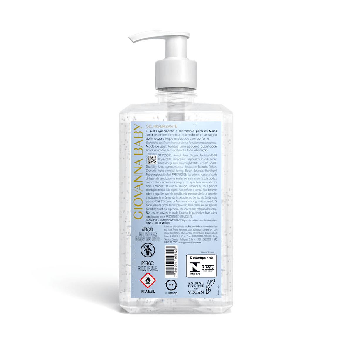 Álcool em Gel Higienizante Giovanna Baby Blue 500ml - Imagem 3