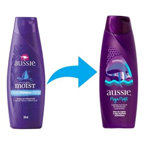 Shampoo Aussie Mega Moist Cabelo Seco 360ml - Imagem 2