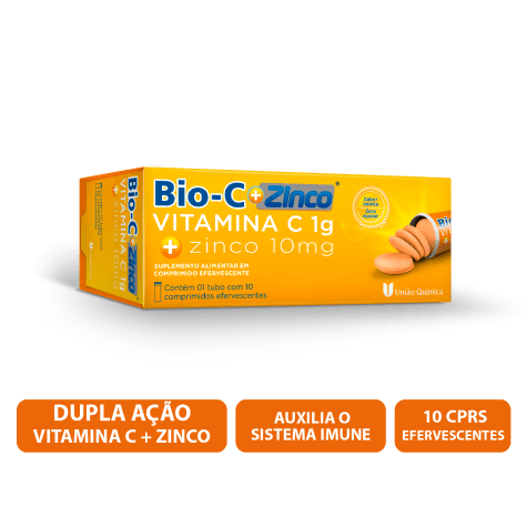 Bio-C + Zinco 1g + 10mg 10 Comprimidos Efervescentes - Imagem 2
