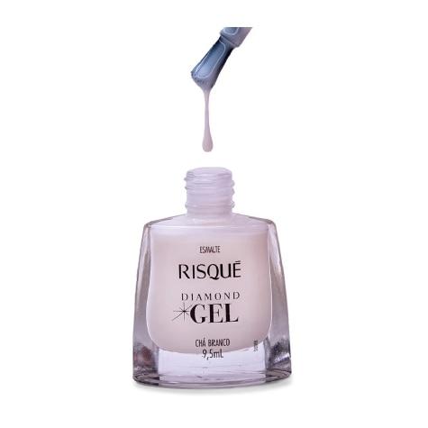 Esmalte Cremoso Risqué Diamond Gel Chá Branco 9,5ml - Imagem 3