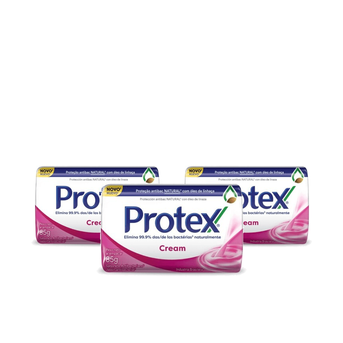 Kit 3 Unidades Sabonete em Barra Protex Cream 85g - Imagem 1