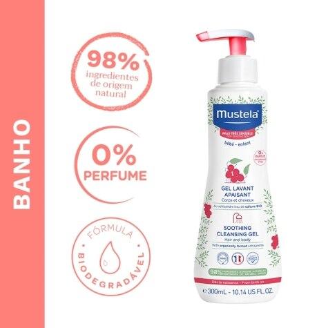 Gel de Banho Calmante Mustela Bebê Pele Muito Sensível 300ml - Imagem 4