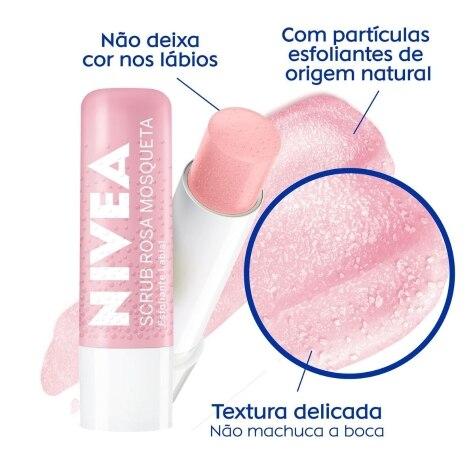 Esfoliante Labial Nivea Scrub Rosa Mosqueta 4,8g - Imagem 4