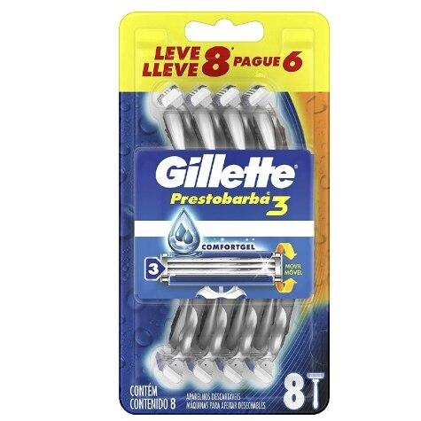 Aparelho de Barbear Gillette Prestobarba 3 Regular Leve 8 Pague 6 - Imagem 1