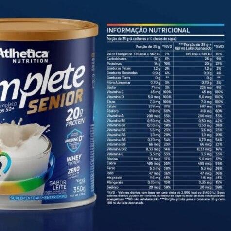 Suplemento Alimentar Atlhetica Nutrition Complete Senior 50+ Sabor Leite 350g - Imagem 2