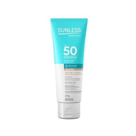 Protetor Solar Facial Sunless FPS50 Cor Bege Claro 60g - Imagem 1
