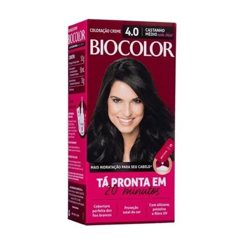 Tintura Biocolor Creme 4.0 Castanho Médio Nada Básico 110g - Imagem 1