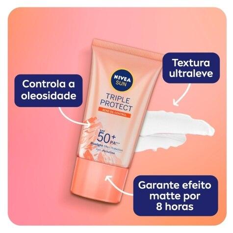 Protetor Solar Facial Nivea Sun Triple Protect FPS50 Loção Antiacne 40ml - Imagem 3