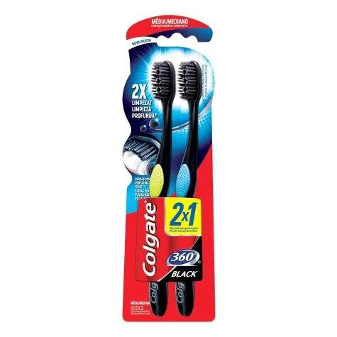 Escova Dental Colgate 360º Black 2 Unidades - Imagem 2