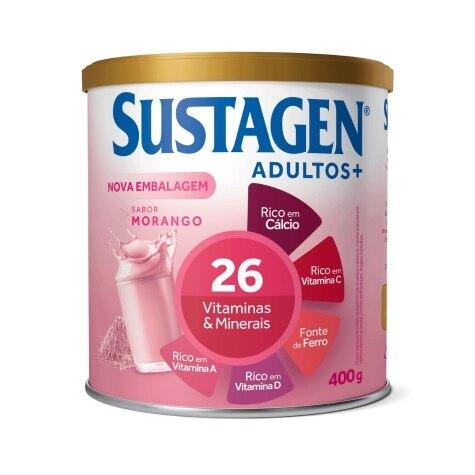 Complemento Alimentar Sustagen Adultos+ Sabor Morango 400g - Imagem 1