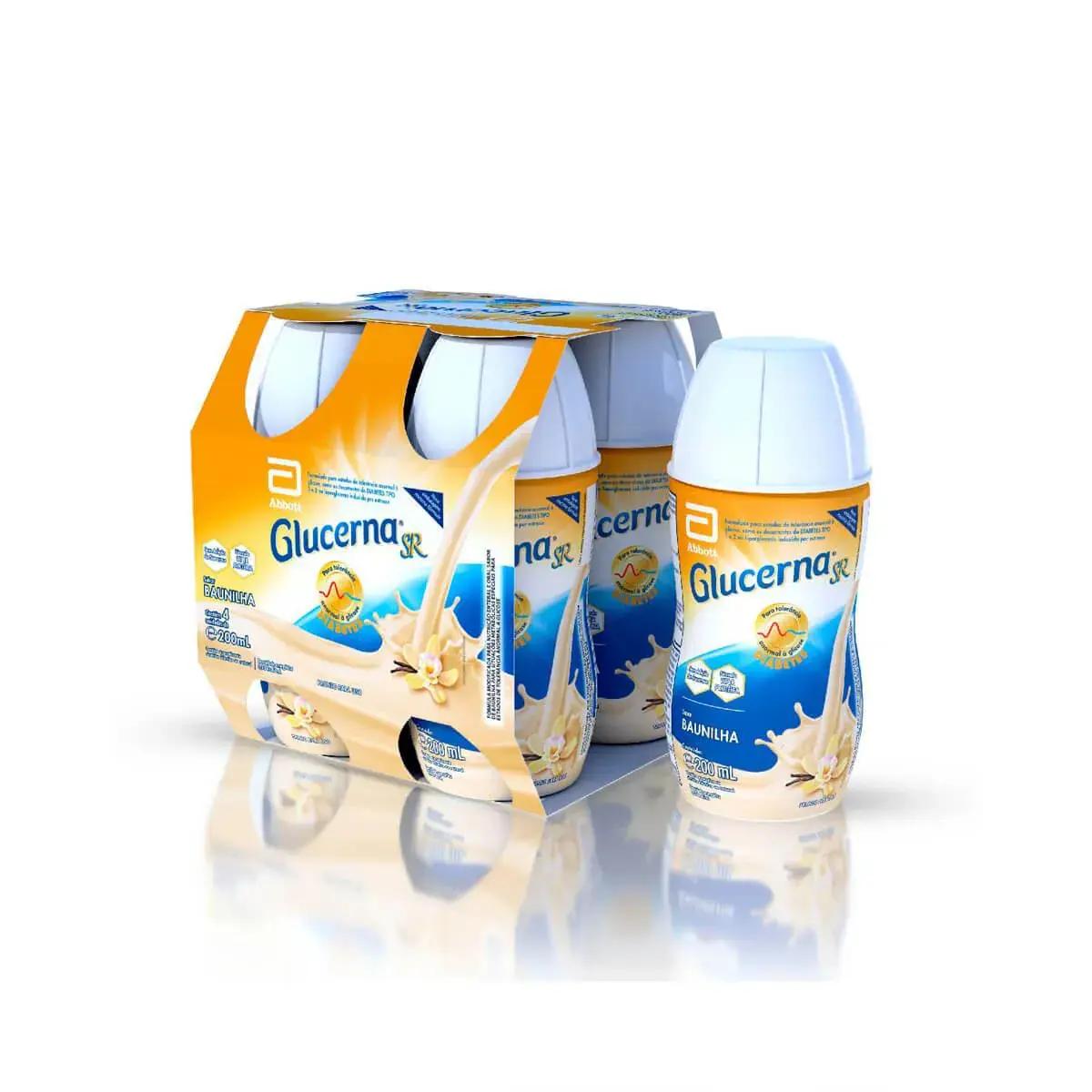 Kit Suplemento Nutricional Líquido Glucerna SR Sabor Baunilha 200ml 4 Unidades - Imagem 1