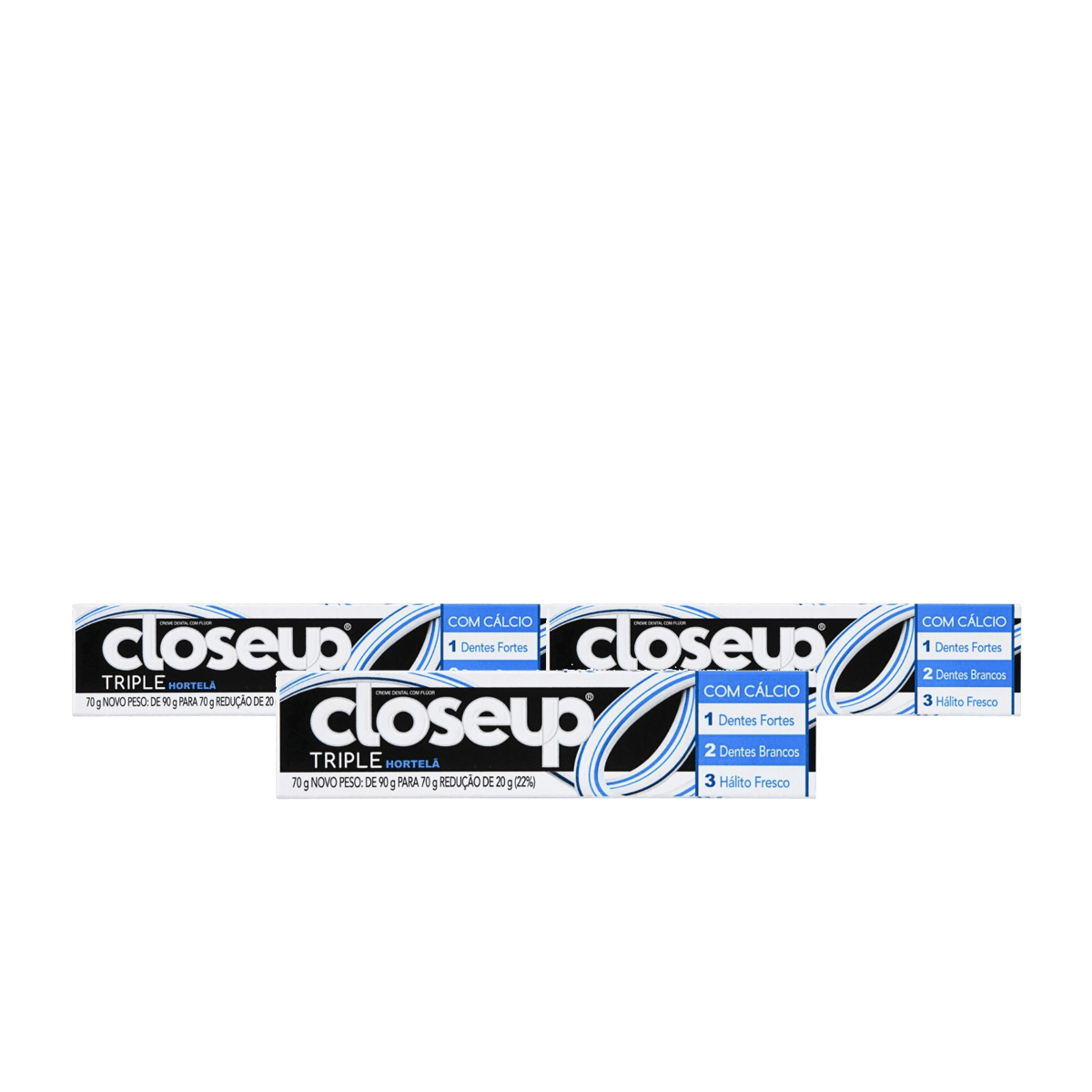 Kit 3 Unidades Creme Dental Close Up Triple Hortelã 70g - Imagem 1
