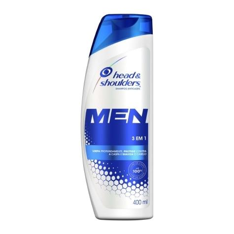 Shampoo Head & Shoulders Men 3 em 1 Anticaspa 400ml - Imagem 1
