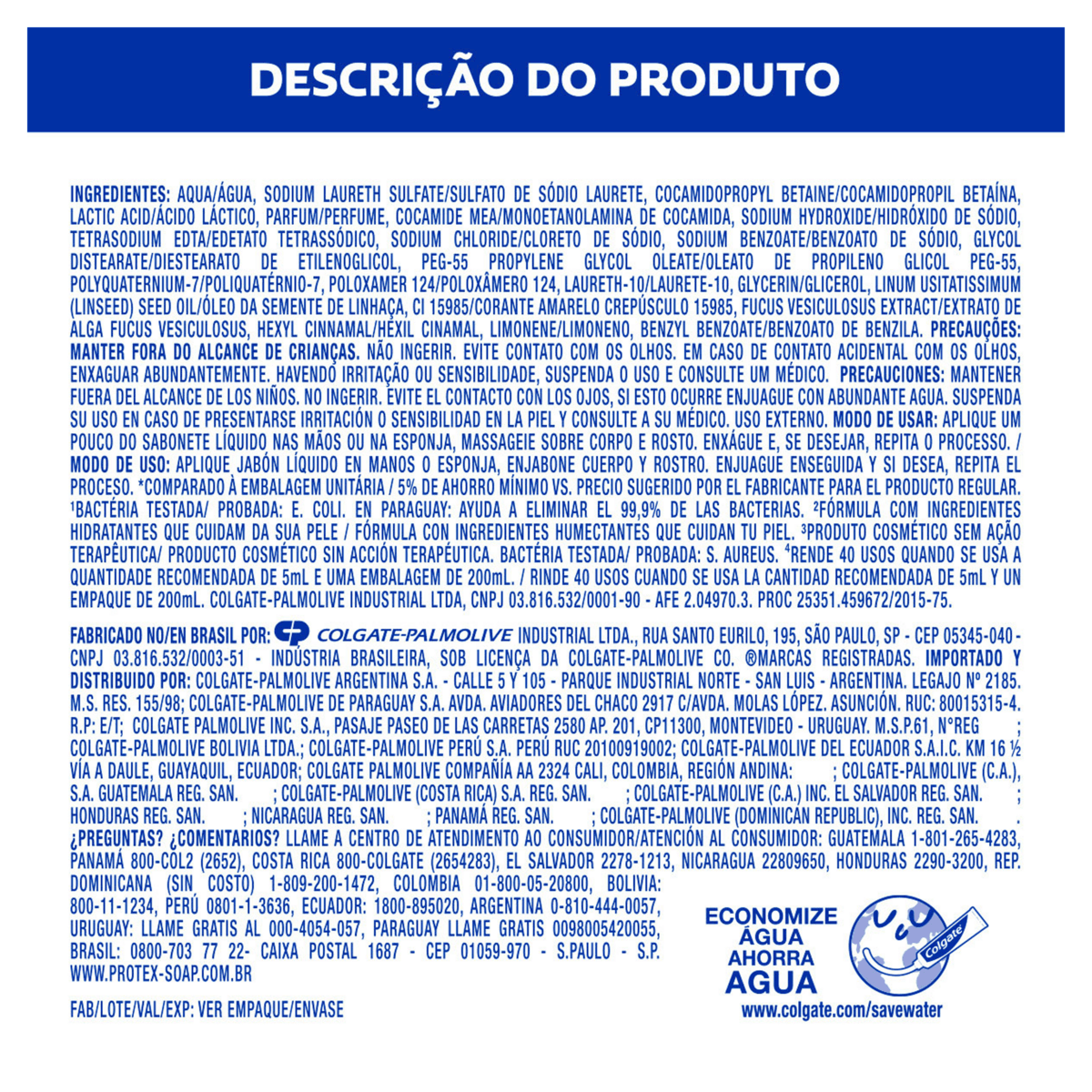 Sabonete Líquido Antibacteriano Protex Limpeza Profunda Refil 200ml - Imagem 4