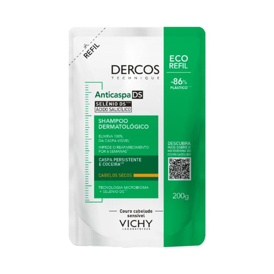 Shampoo Dercos Anticaspa DS Vichy Cabelo Seco Refil 200g