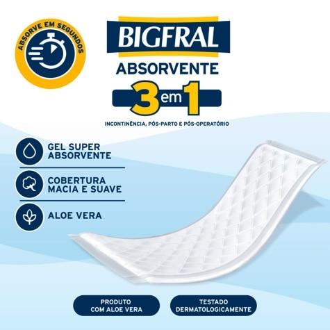 Absorvente para Incontinência Urinária Bigfral Plus Regular Tamanho Único 20 Unidades - Imagem 4