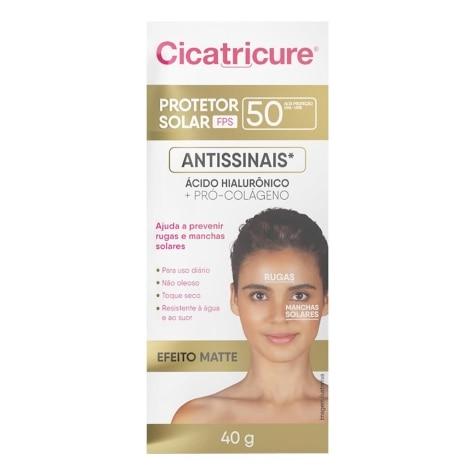 Protetor Solar Facial Cicatricure Antissinais FPS50 Incolor 40g - Imagem 2