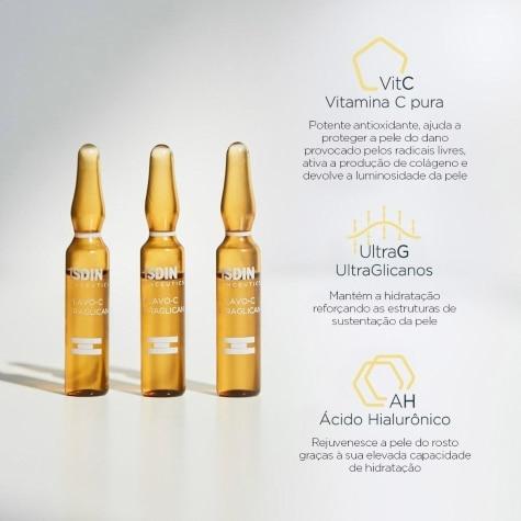 Sérum Isdin Flavo-C Ultraglican Facial 10 Ampolas 2ml - Imagem 3