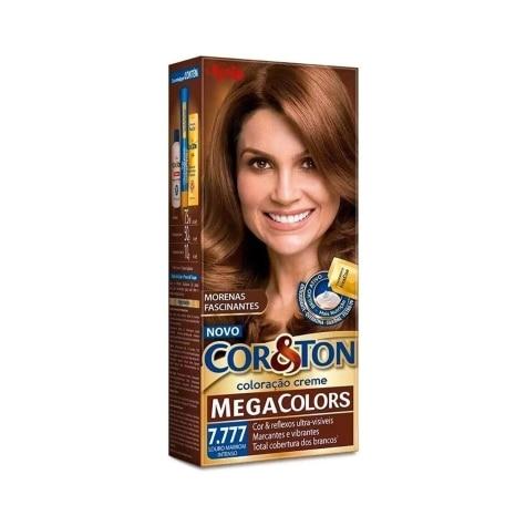 Tintura Cor&ton Niely Mega Colors 7.777 Louro Marrom Intenso 135g - Imagem 1