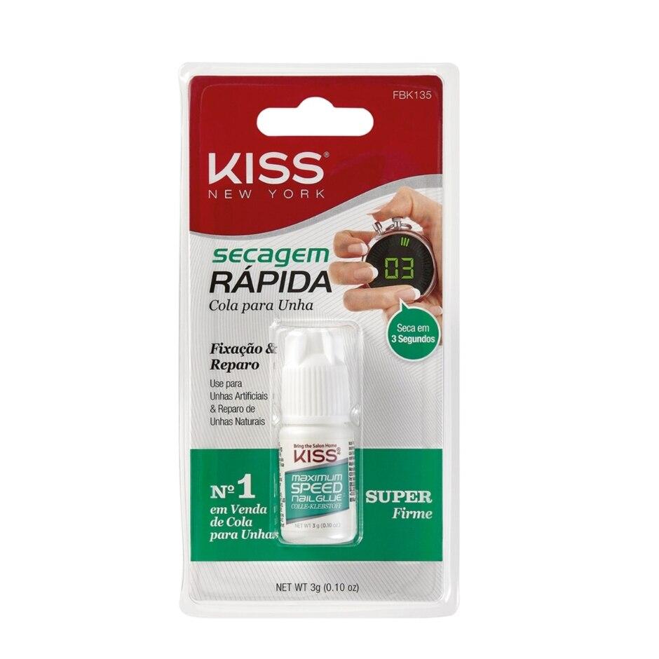 Cola para Unha Kiss New York Secagem Rápida 3g