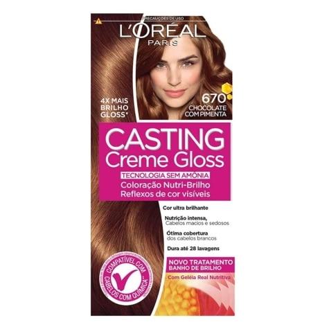 Tintura Casting Creme Gloss L’Oréal Paris Sem Amônia 670 Chocolate com Pimenta 145ml - Imagem 1
