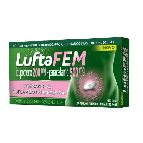 LuftaFem 200mg + 500mg 12 Comprimidos Revestidos - Imagem 1