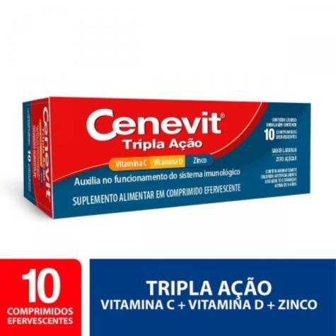 Cenevit Tripla Ação Sabor Laranja 10 Comprimidos Efervescentes - Imagem 2