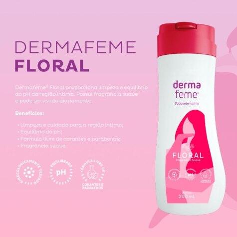 Kit Sabonete Líquido Dermafeme Floral 200ml 2 Unidades - Imagem 3