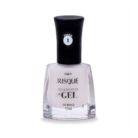 Esmalte Cremoso Risqué Diamond Gel Chá Branco 9,5ml - Imagem 1