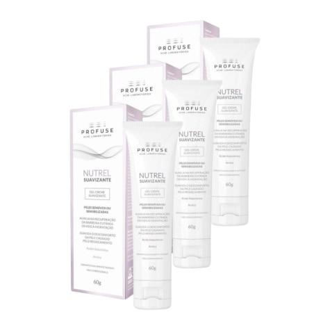 Kit 3 Unidades Gel Creme Suavizante Profuse Nutrel 60g - Imagem 1